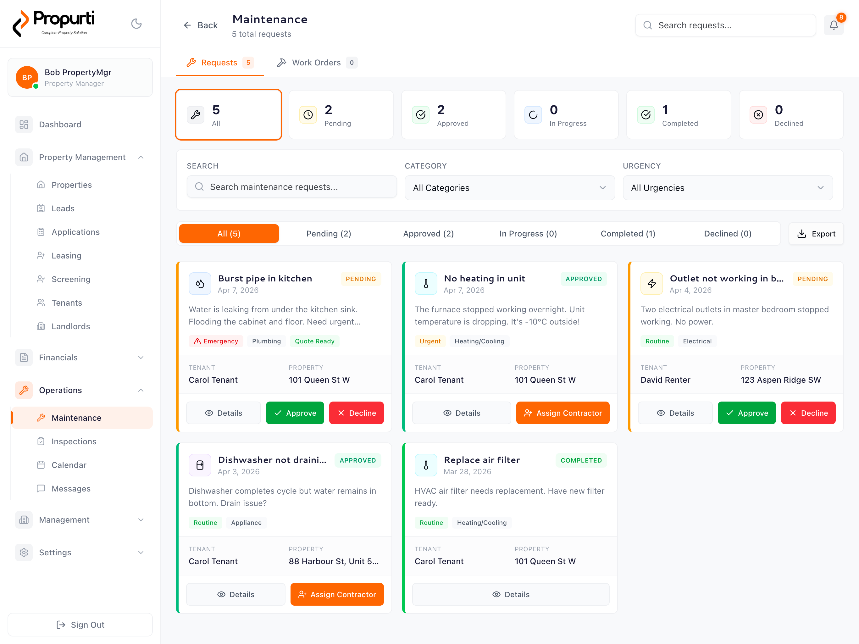 Propurti Maintenance